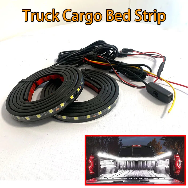 Car Lights Strip LED Truck Cargo Bed Strip Light Bar kit With Switch For Pickups SUVS RV Boats Decorative Lamp 12V Waterproof