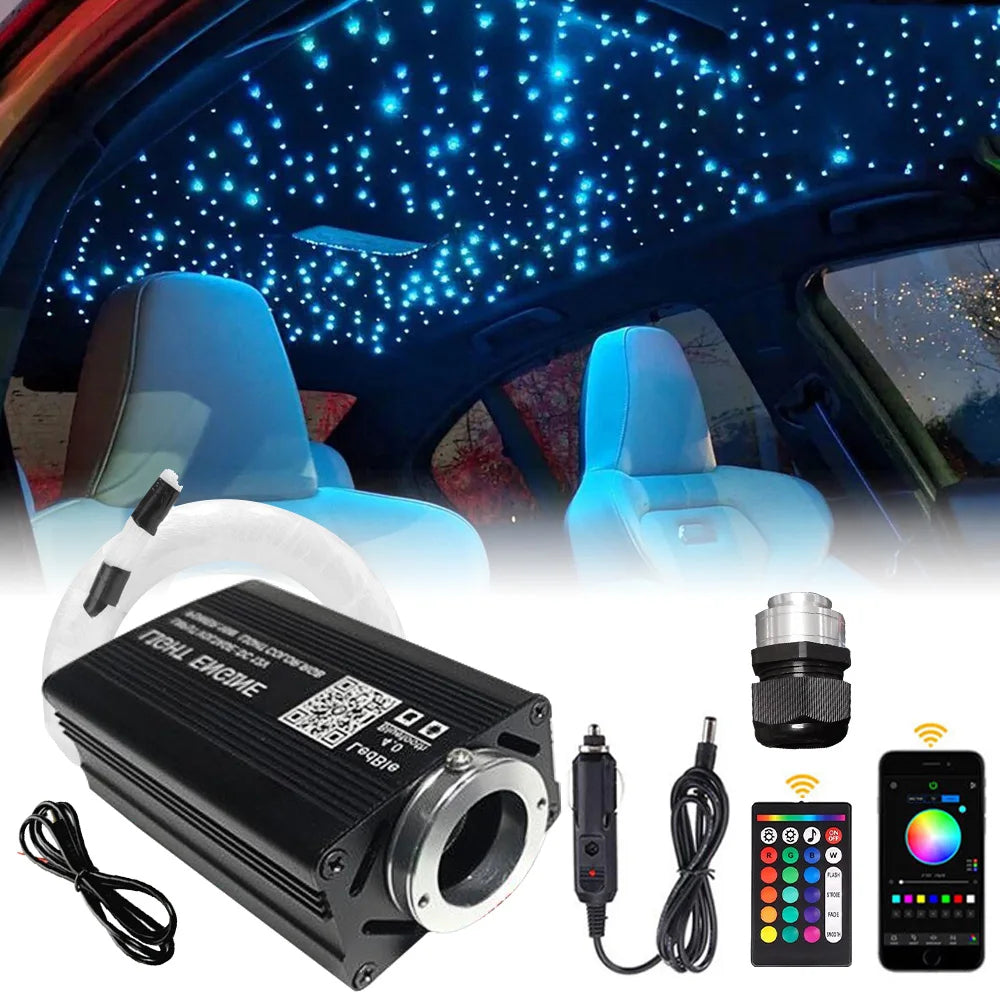 Car Starry Sky Light Auto Home Fiber Optic Lights Atmosphere Lamp Music Control Ceiling Lights RGB 12W 8 Colors Car Styling DIY
