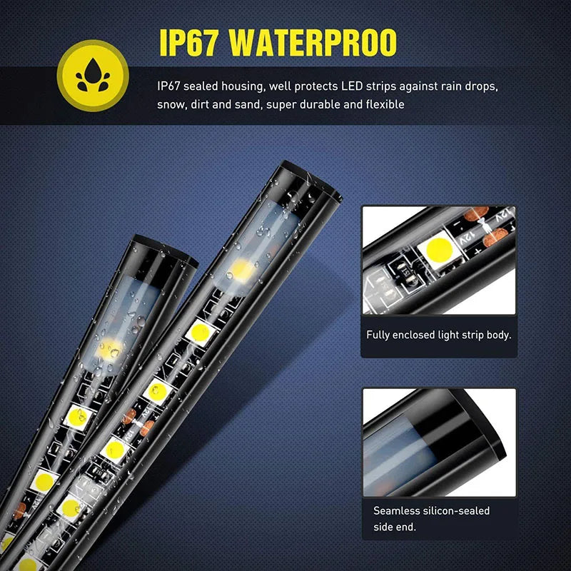 Car Lights Strip LED Truck Cargo Bed Strip Light Bar kit With Switch For Pickups SUVS RV Boats Decorative Lamp 12V Waterproof