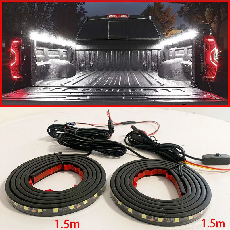 Car Lights Strip LED Truck Cargo Bed Strip Light Bar kit With Switch For Pickups SUVS RV Boats Decorative Lamp 12V Waterproof