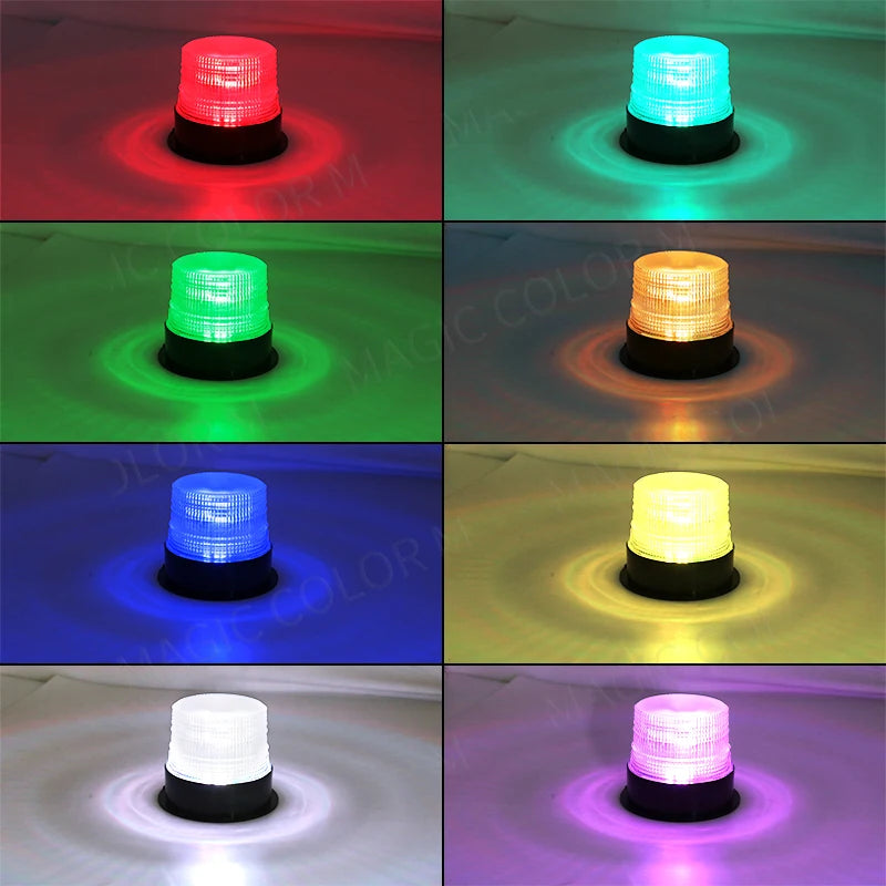 RGB LED Car Strobe Warning Light Emergency Flashing Lamp Remote Control Auto Roof For Vehicle Truck Multicolors Flasher 12V