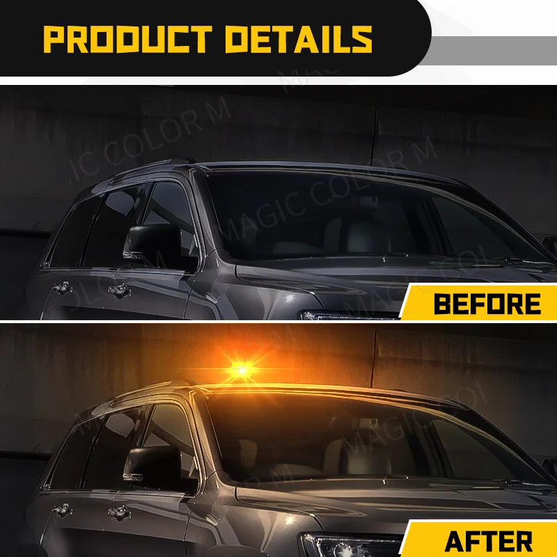 RGB LED Car Strobe Warning Light Emergency Flashing Lamp Remote Control Auto Roof For Vehicle Truck Multicolors Flasher 12V