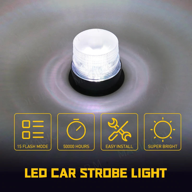 RGB LED Car Strobe Warning Light Emergency Flashing Lamp Remote Control Auto Roof For Vehicle Truck Multicolors Flasher 12V